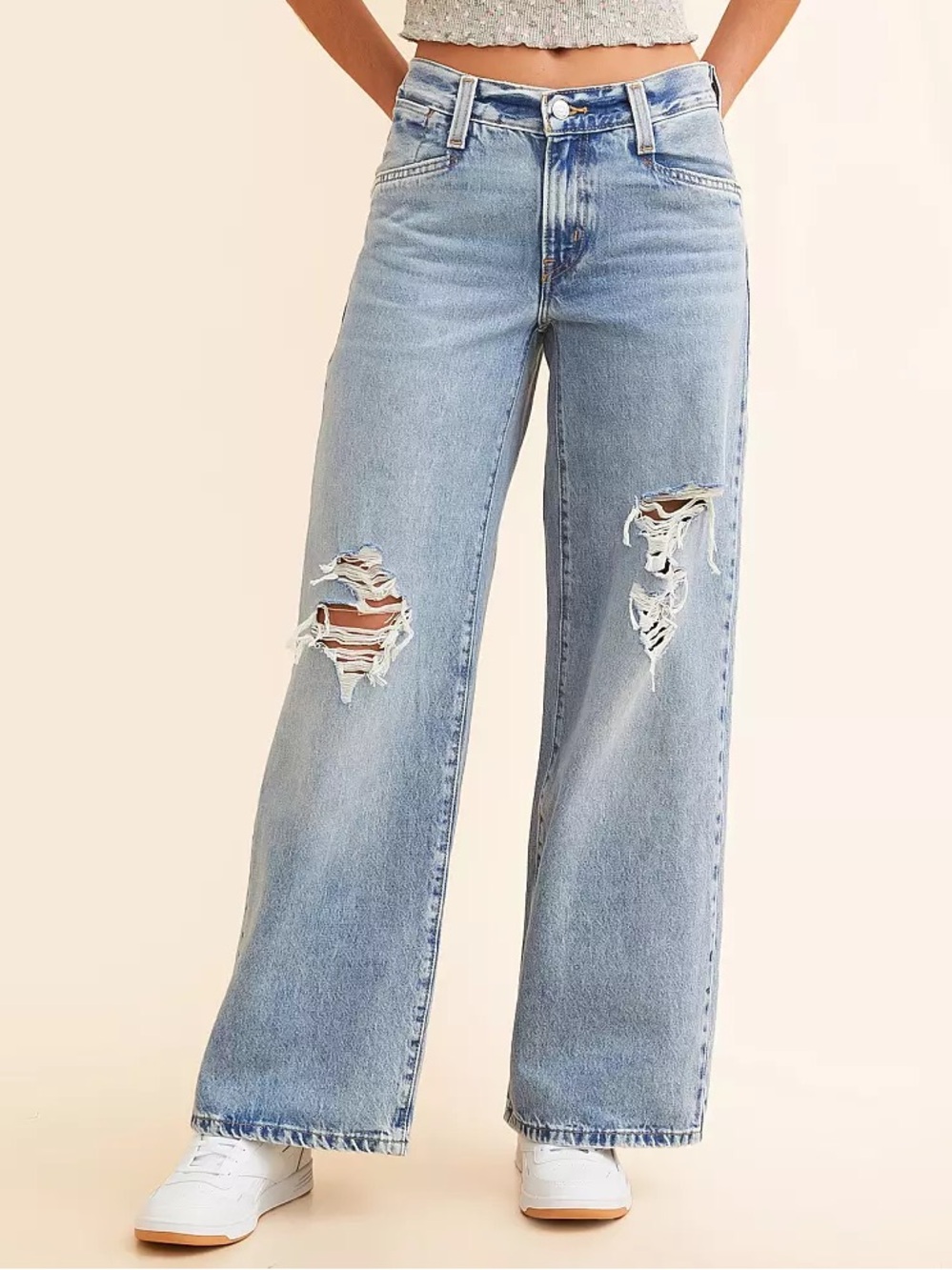Levi’s ‘94 Baggy Wide Leg Jeans Distressed Not in the Mood Medium Blue Size 27